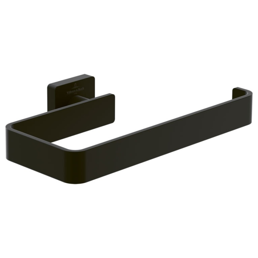 Cutout image of Villeroy & Boch Elements Striking Matt Black Towel Ring